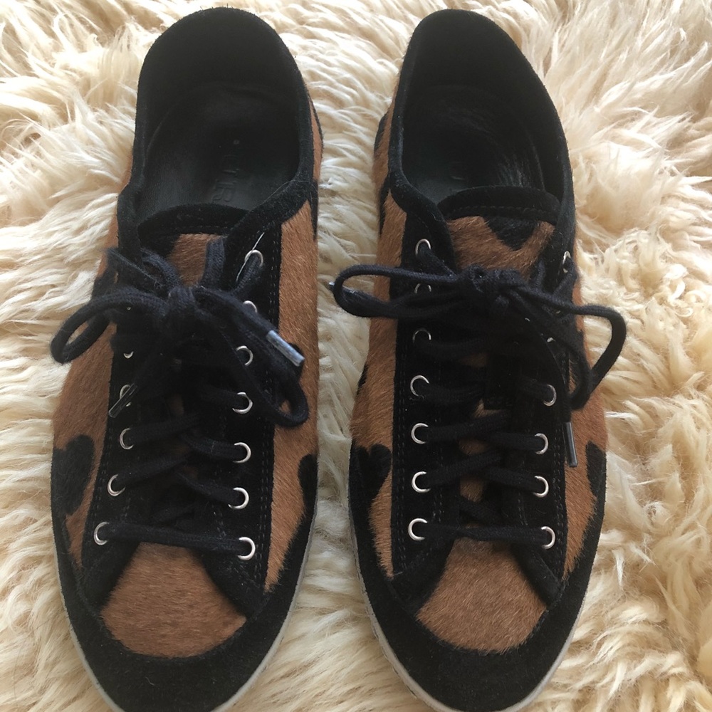Burberry Heart Lace-Up Suede Sneakers